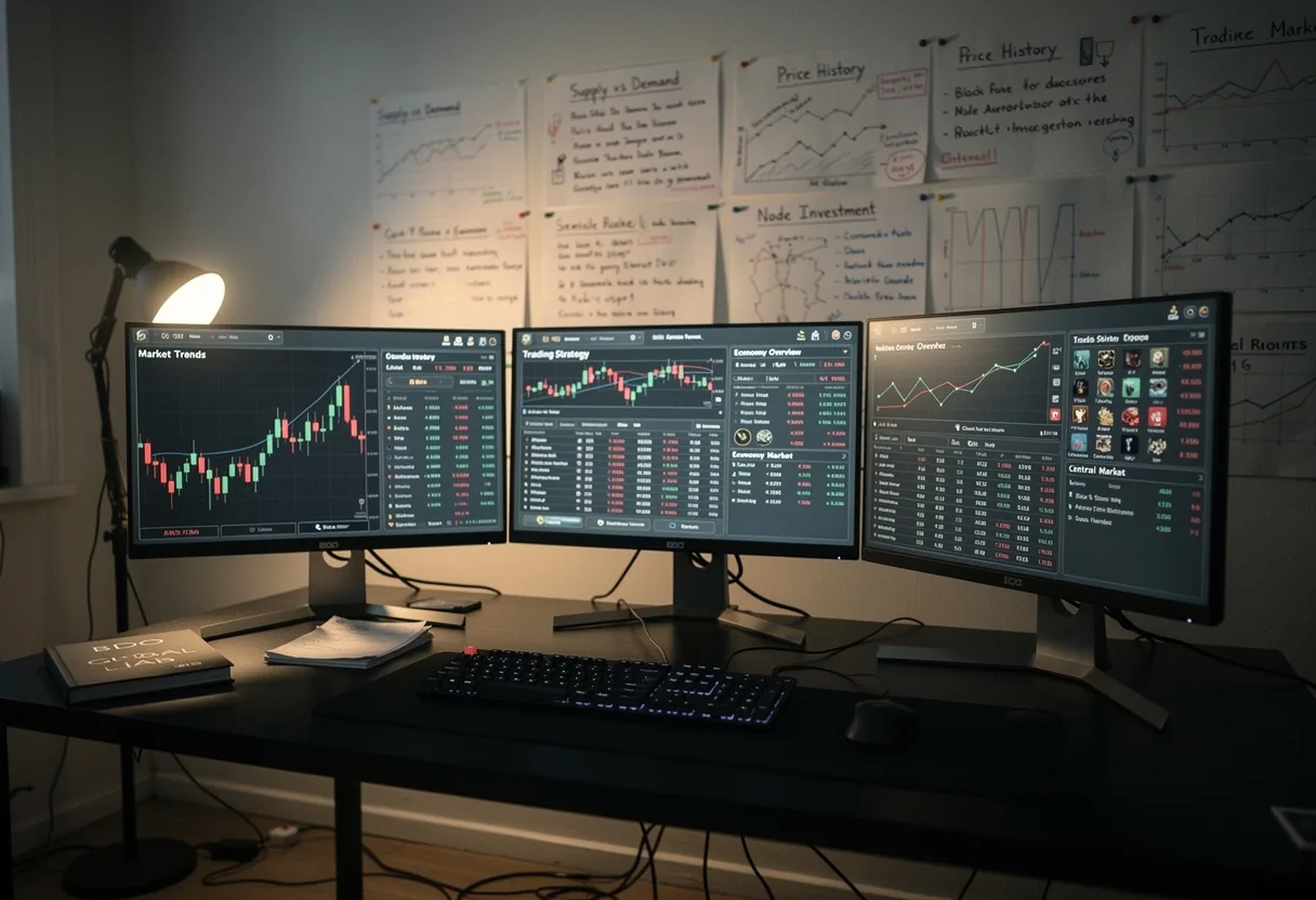 BDO Global Lab: Trading and Economy Explained. Dimly lit room with professionals analyzing data on screens.